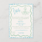 Fantasievolle met de hand getekende salieboog golv informatiekaartje (Voorkant)