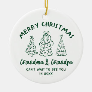 Fantasievolle Oma en Opa Zwangerschapsaankondiging Keramisch Ornament