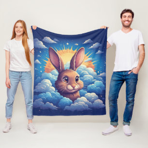 Fantasievolle Paashaas Omringd Door Wolken Fleece Deken