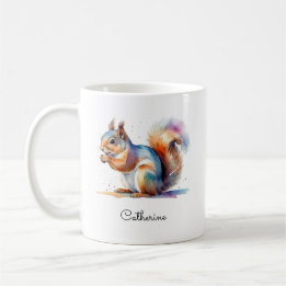 Fantasievolle Waterverf Eekhoorn Gepersonaliseerde Koffiemok