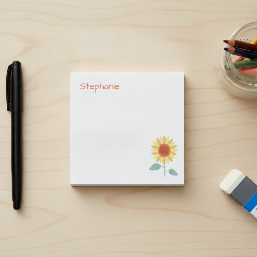 Fantasiezonnebloem met eigen naam post-it® notes