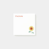 Fantasiezonnebloem met eigen naam post-it® notes (Voorkant)