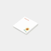 Fantasiezonnebloem met eigen naam post-it® notes (Schuin)