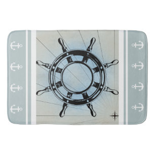 Fantasionblauw Nautical Threatbath Mat