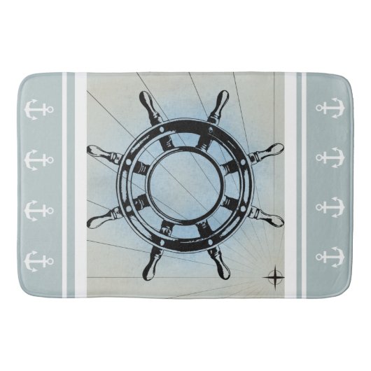 Fantasionblauw Nautical Threatbath Mat (Voorkant)