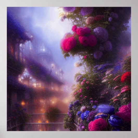 Fantasisch tuinlandschap met mest poster (Voorkant)
