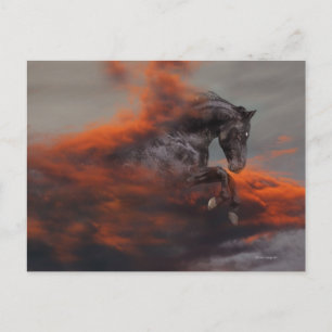 Fantassische paarden: wolken briefkaart