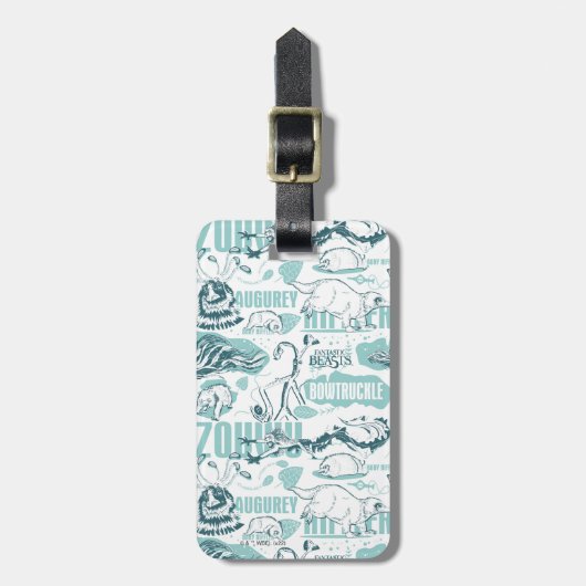 Fantastic Beasts Blue Pattern Bagagelabel (Voorkant verticaal)