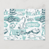 Fantastic Beasts Blue Pattern Briefkaart (Voorkant)