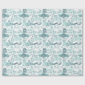 Fantastic Beasts Blue Pattern Cadeaupapier (Vlak)