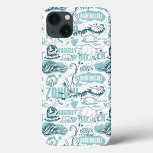 Fantastic Beasts Blue Pattern iPhone 13 Hoesje