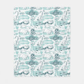 Fantastic Beasts Blue Pattern Fleece Deken (Voorkant)