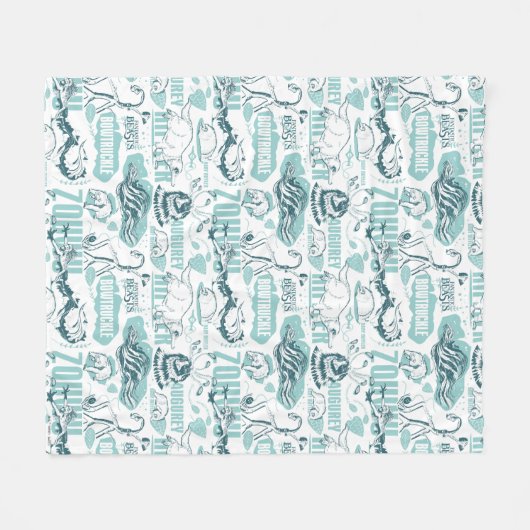 Fantastic Beasts Blue Pattern Fleece Deken (Voorkant (Horizontaal))