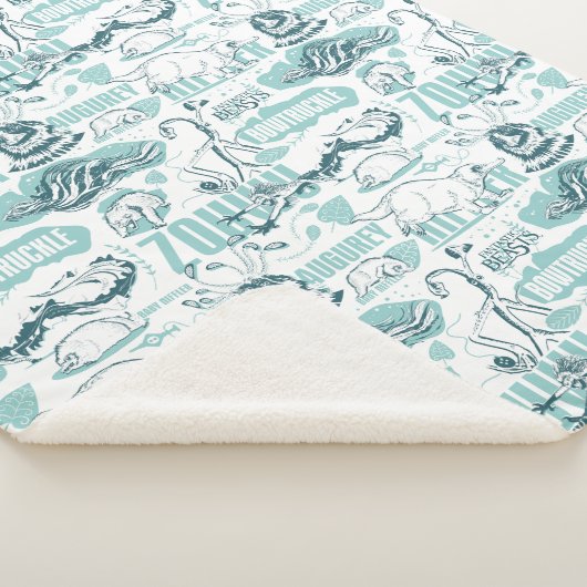 Fantastic Beasts Blue Pattern Sherpa Deken (3/4)