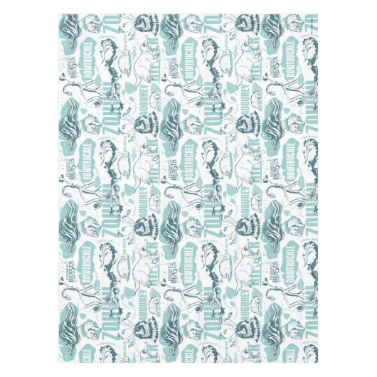 Fantastic Beasts Blue Pattern Tafelkleed (Voorkant)