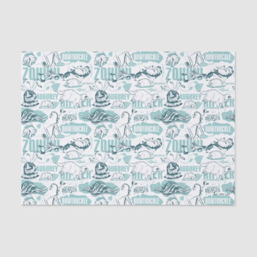 Fantastic Beasts Blue Pattern Tissuepapier (Voorkant)