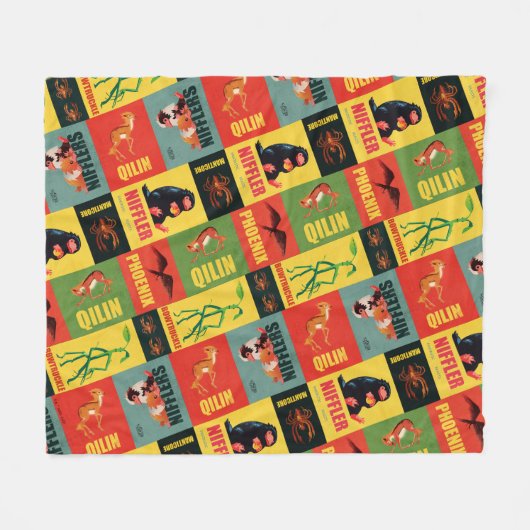 Fantastic Beasts  Pattern Fleece Deken (Voorkant (Horizontaal))