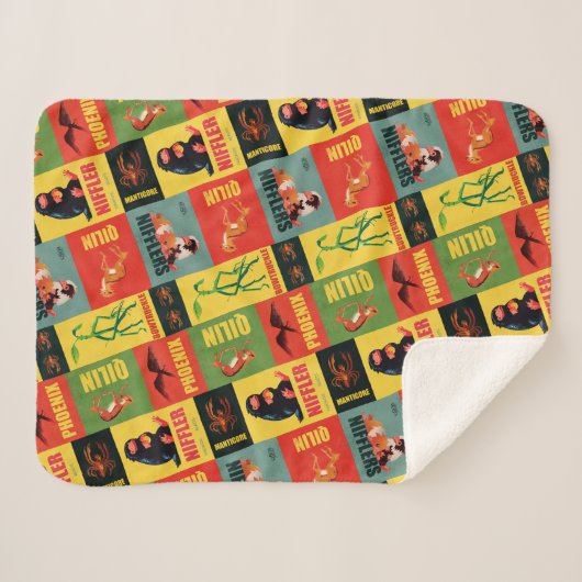 Fantastic Beasts Pattern Sherpa Deken (Voorkant (horizontaal))