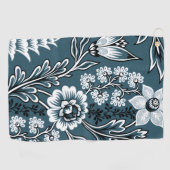 Fantastic Flowers (Slate Teal) Fine Art Golfhanddoek (Horizontaal)