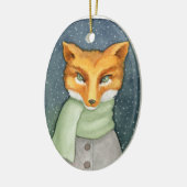 Fantastic Fox Kerstversiering Keramisch Ornament (Links)