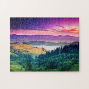 Fantastic Morning Mountain Landscape. Overcast Legpuzzel