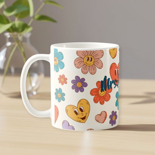 Fantastic personalized retro teacher mug with name