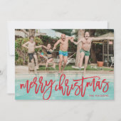 Fantastic Red Merry-kerstfoto Feestdagenkaart (Voorkant)