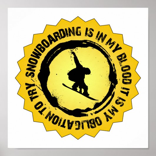 Fantastic Snowboarding Seal Poster (Voorkant)