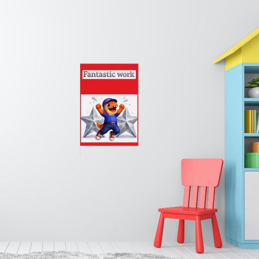Fantastic work, silver multi star achievement post poster (Kinderkamer 1)