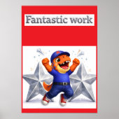 Fantastic work, silver multi star achievement post poster (Voorkant)