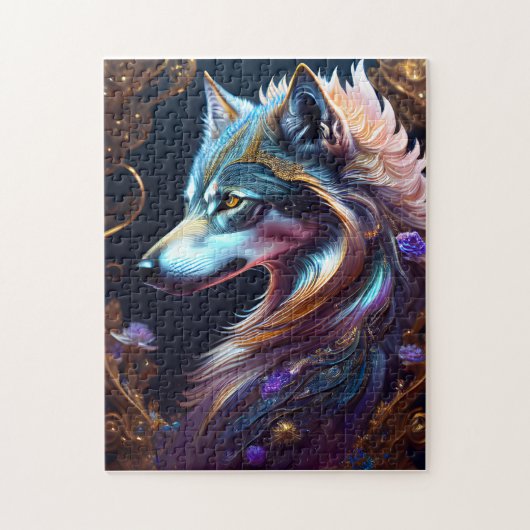 Fantastical Starry Wolf Legpuzzel (Verticaal)