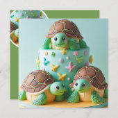 FANTASTIEKE SCHILDPAD VERJAARDAGSTAART KAART (Voorkant / Achterkant)