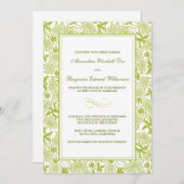 Fantastique Faire-part de mariage vert à la chaux (Devant / Derrière)