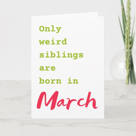 Fantastique frère soeur mars carte d'anniversaire (Devant)