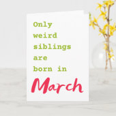 Fantastique frère soeur mars carte d'anniversaire (Fleur jaune)