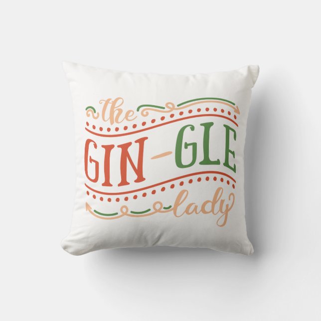 Fantastique Gin-gle Lady Noël | Coussin décoratif (Recto)