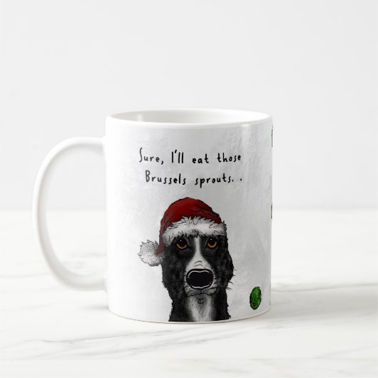 Fantastique Noël Bordure Collie Mug - Germes (Gauche)