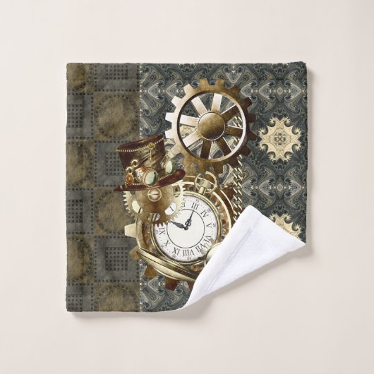 Fantastique Rusty et Gold Steampunk Art (Gant de toilette)