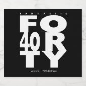 Fantastisch 40ste verjaardagsfeestje bier etiket (Enkel label)