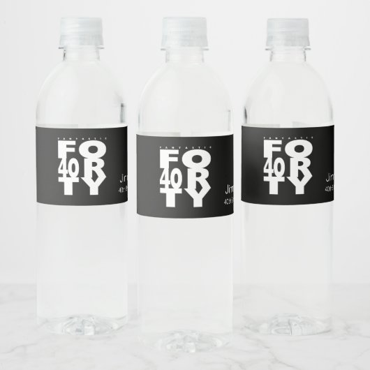 Fantastisch 40ste verjaardagsfeestje waterfles etiket (Flessen)