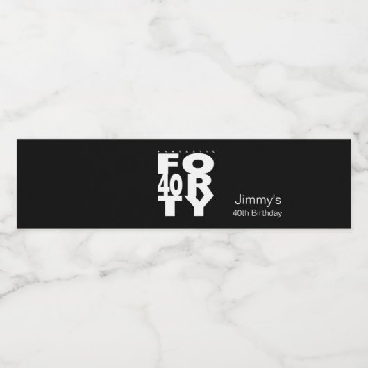 Fantastisch 40ste verjaardagsfeestje waterfles etiket (Enkel label)
