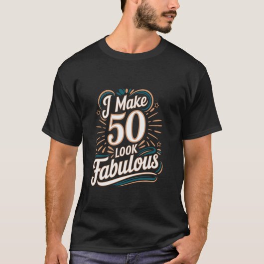 Fantastisch 50 Grappig 50ste Verjaardagsfeest T-shirt (Voorkant)