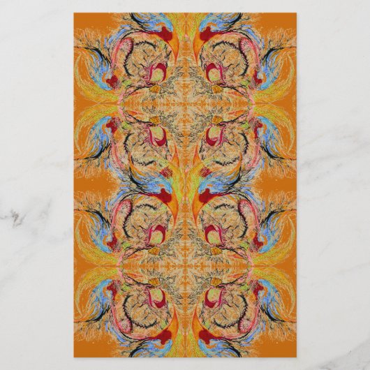 Fantastisch Abstract plakboekpapier Oranje Briefpapier (Voorkant)