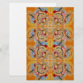 Fantastisch Abstract plakboekpapier Oranje Briefpapier (Voorkant / Achterkant)