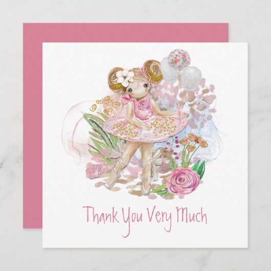 Fantastisch ballet danser Floral Pink Gold Harteli (Voorkant / Achterkant)