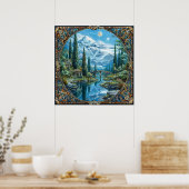 Fantastisch berglandschap Dromerige mystieke natuu Poster (Keuken)