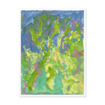 Fantastisch bos met paars briefkaart