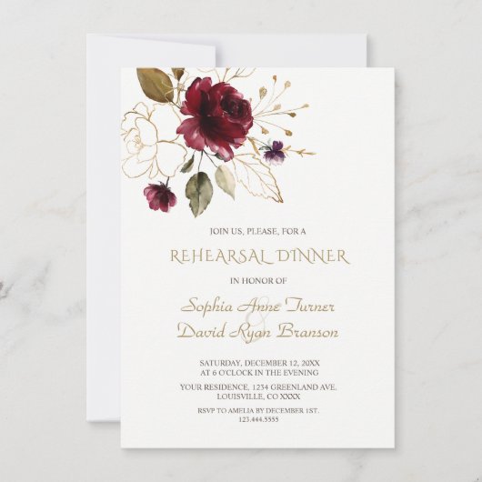 Fantastisch Bourgogne goudbloemen repetitie Kaart (Voorkant)