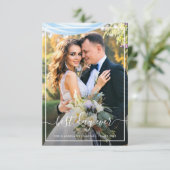 Fantastisch bruid en bruinfotoscript beklede bruil bedankkaart (Staand voorkant)