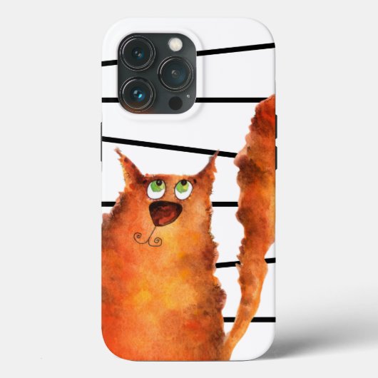 Fantastisch curieus katje op het patroon van strep Case-Mate iPhone case (Achterkant)